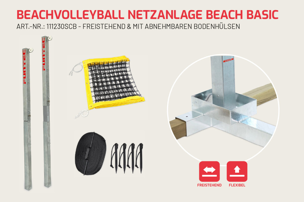 Filet de beach-volley Beach Basic - distributeur officiel FUNTEC