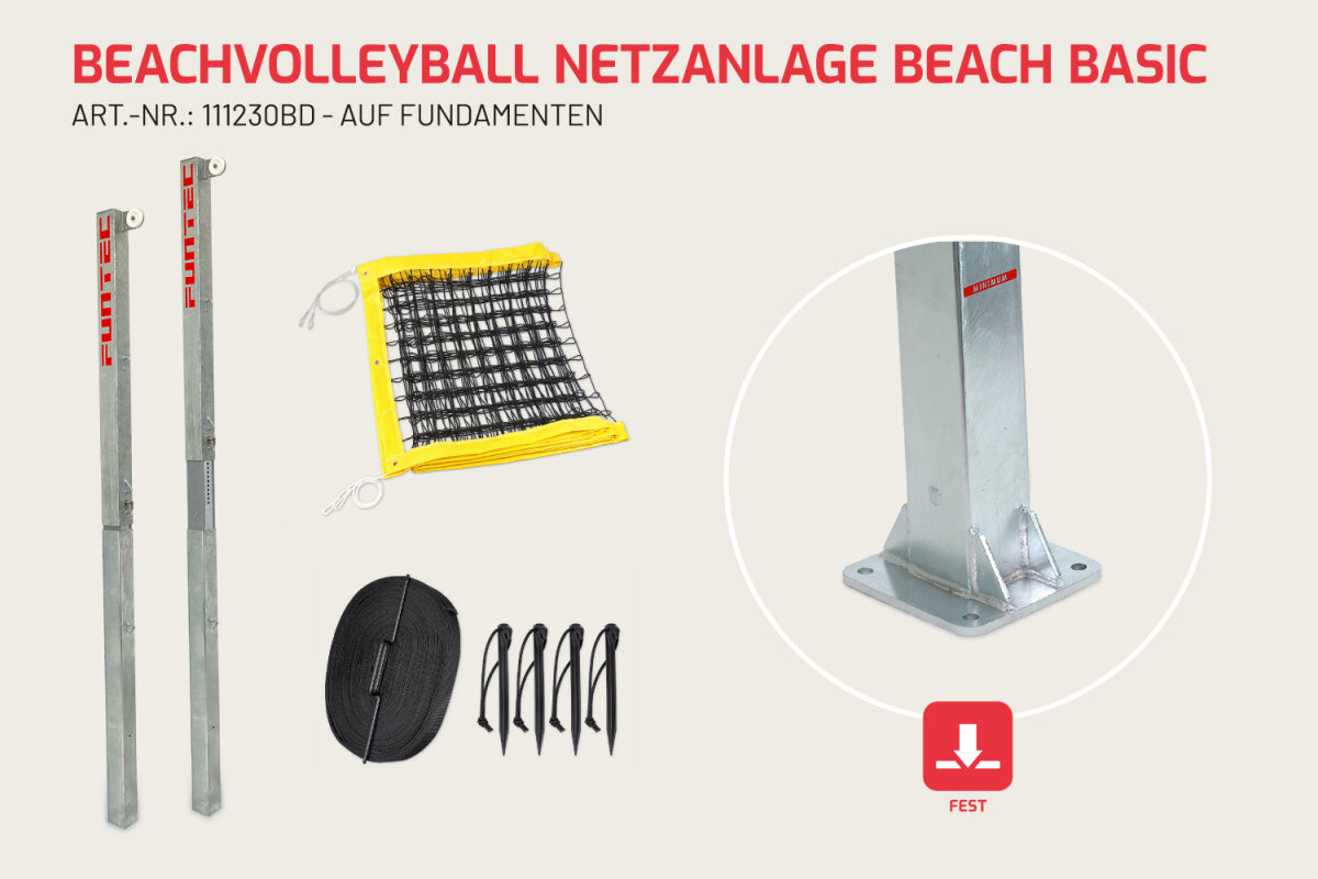 Filet de beach-volley Beach Basic - distributeur officiel FUNTEC