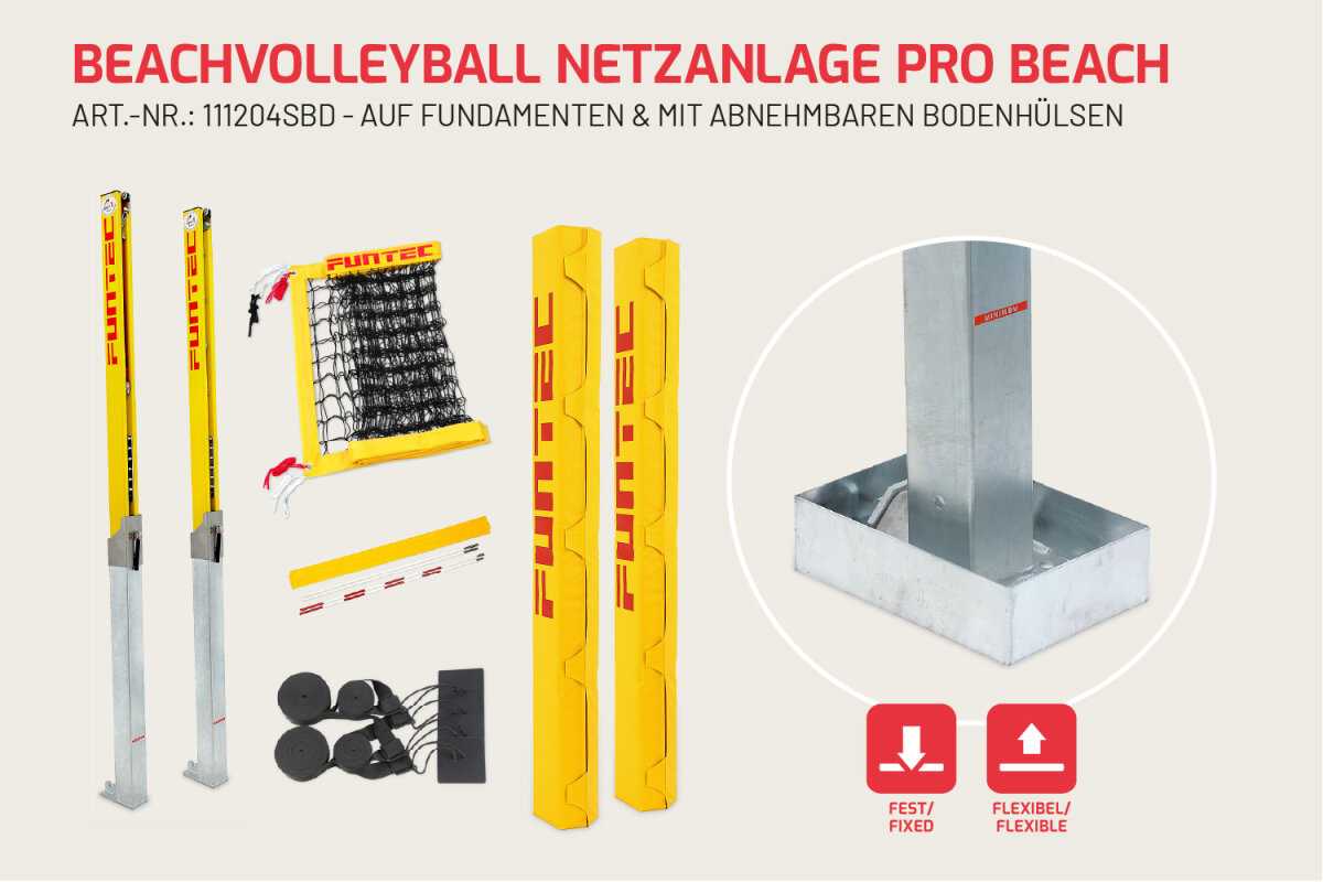 Filet de beach-volley Pro Beach - distributeur officiel FUNTEC