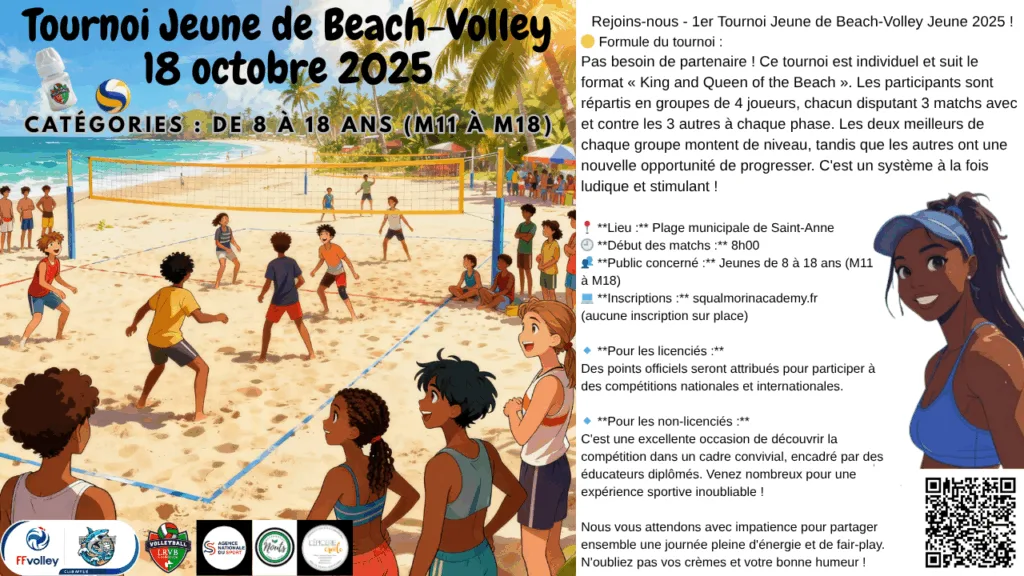 Affiche du 1er tournoi jeune du 18 octobre 2025 - Squalmorin Academy